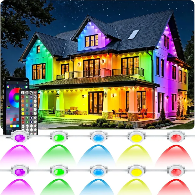 RCUICA 300FT Permanent Outdoor Lights Waterproof