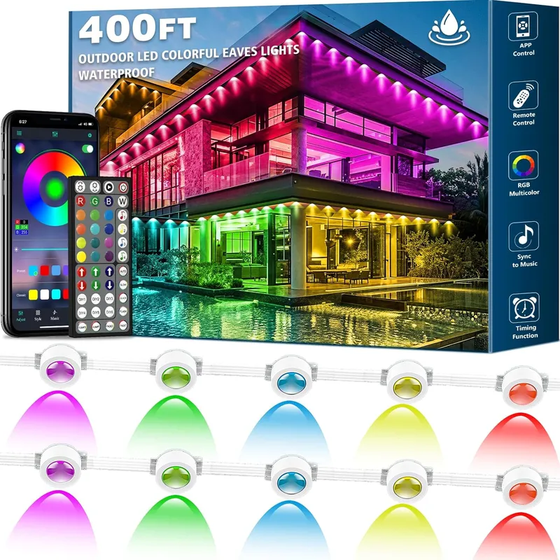 RCUICA 400FT Permanent Outdoor Lights Waterproof