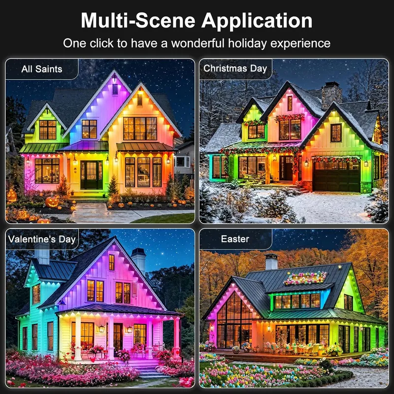 RCUICA 500FT Permanent Outdoor Lights Waterproof with Smart App Control Remote