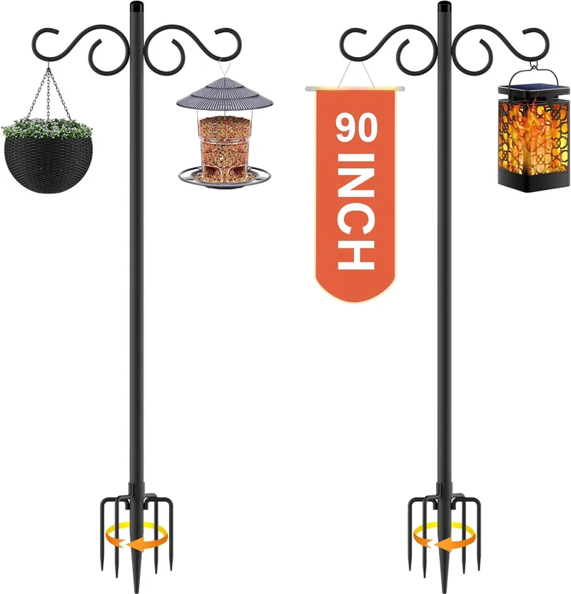 RCUICA Double Shepherds Hooks for Outdoor